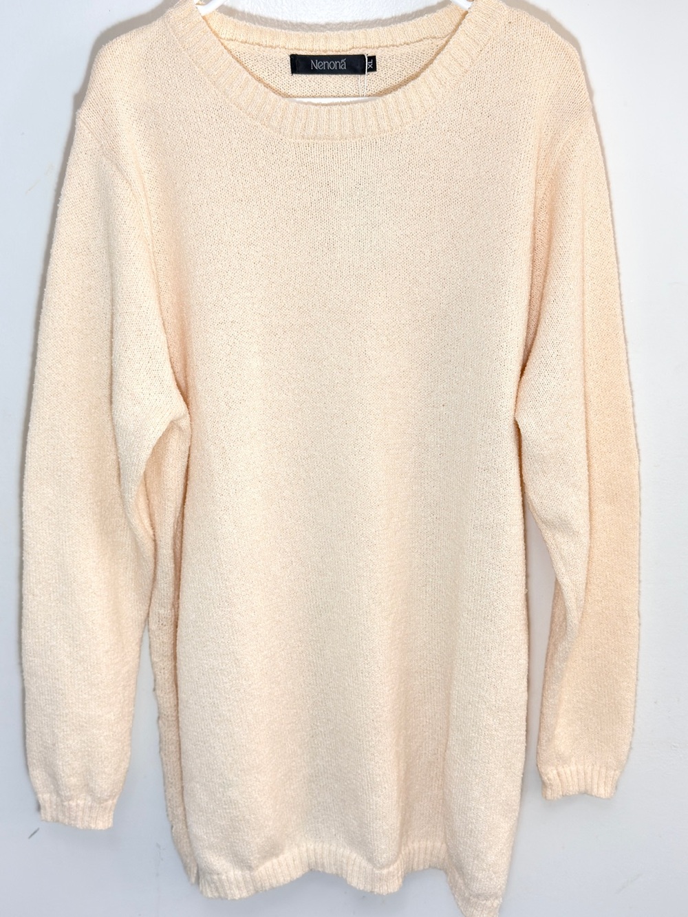 Cream Crewneck Sweater for Women-Size XL